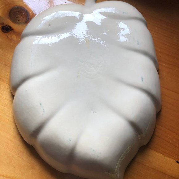 Vintage Ceramic Pottery Leaf Platter Turquoise 14